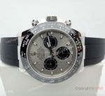 Copy Rolex Daytona 4130 Gray Face Rubber Strap watch / AR Replica Watches
